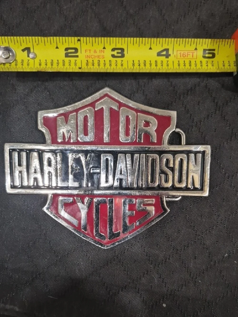 Harley-Davidson Red and Silver Shield Logo Emblem